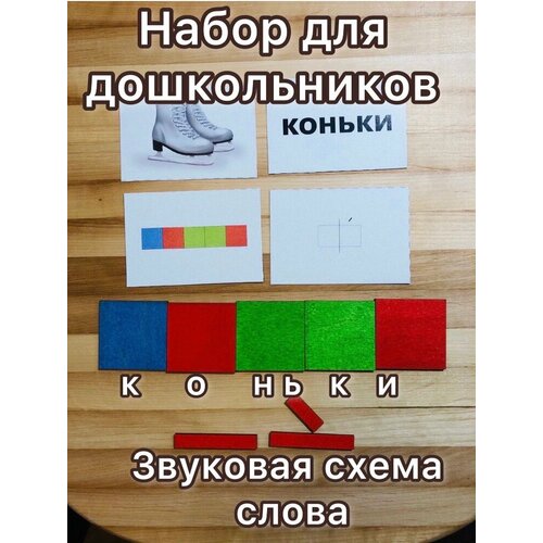 Фонетические карточки/ Звуковая схема слова/ звуковой анализ/ Схема слова/Фонетический разбор/ Развивающий набор, Сенсорика