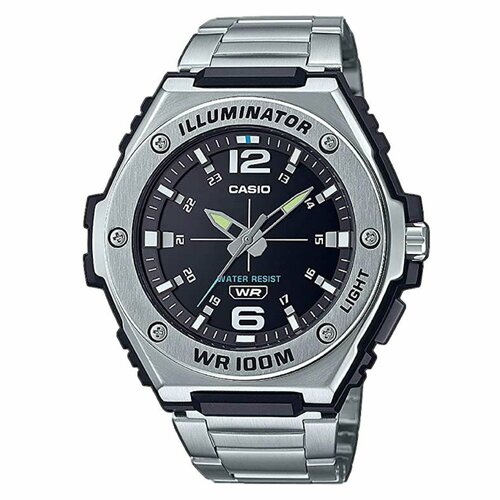 Наручные часы CASIO MWA-100HD-1A, черный, серебряный японские часы наручные мужские casio collection mwa 100hd 1avef в стальном нержавеющем корпусе