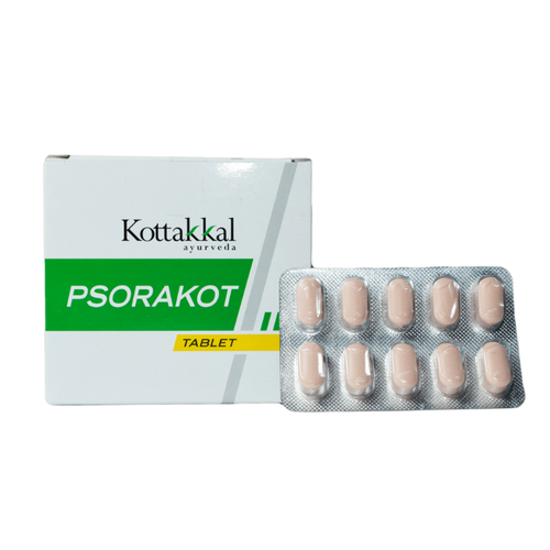 PSORAKOT Tablet, Kottakkal Ayurveda (Псоракот, при заболеваниях кожи, Коттаккал Аюрведа), 100 таб.