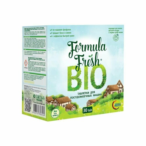 Таблетки для посудомоечных машин Bio Formula Fresh All in 1 бесфосфатные 30 шт