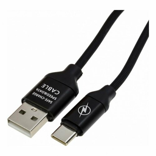 дата кабель noname usb microusb 2 м черный Дата-кабель USB-Type-C, 1 м, черный