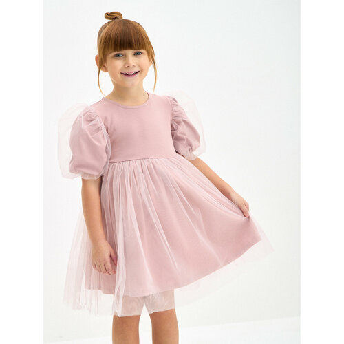 фото Платье kogankids, размер 98 / 3 года, бежевый