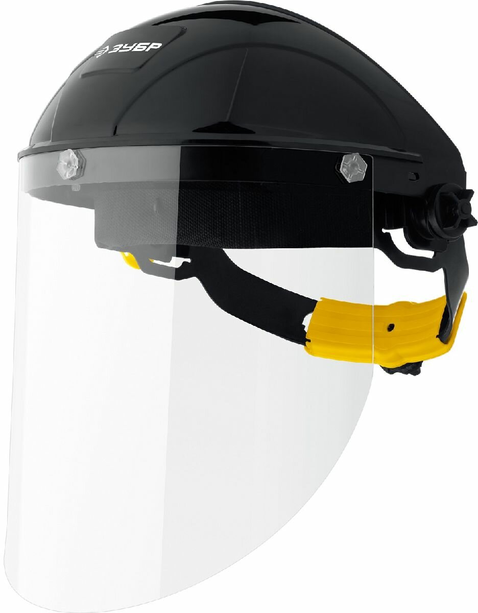 Защитный лицевой щиток ЗУБР сектор, удлиненный экран 220х315мм, поликарбонат 2мм, храповик, Профессионал (11085_z01)