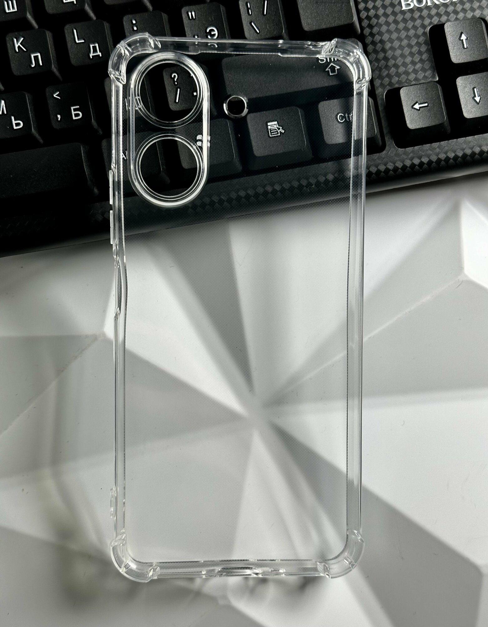 фото Чехол противоударный Xiaomi Redmi 13C /Poco C65 / Чехол на Сяоми Редми 13С/ Поко С65 с защитой камеры, прозрачный