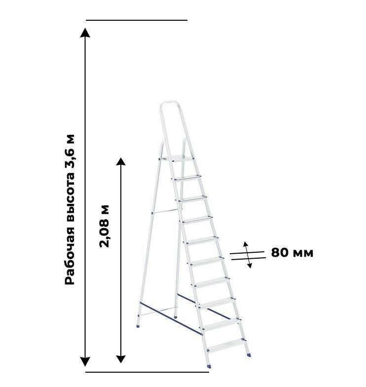 Алюминиевая стремянка СИБРТЕХ - фото №3