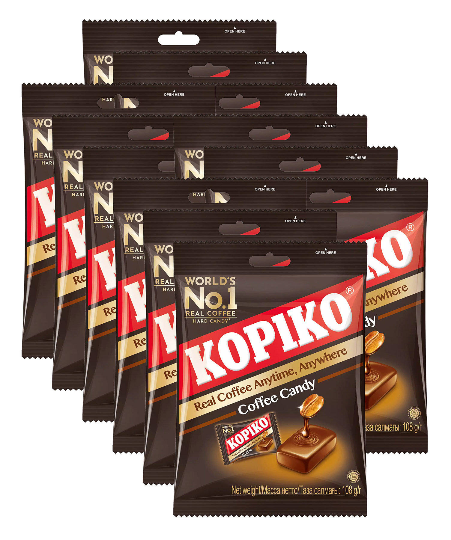 Kopiko Coffee Candy 108г х 12 уп, Леденцы со вкусом кофе от Копико - фотография № 1