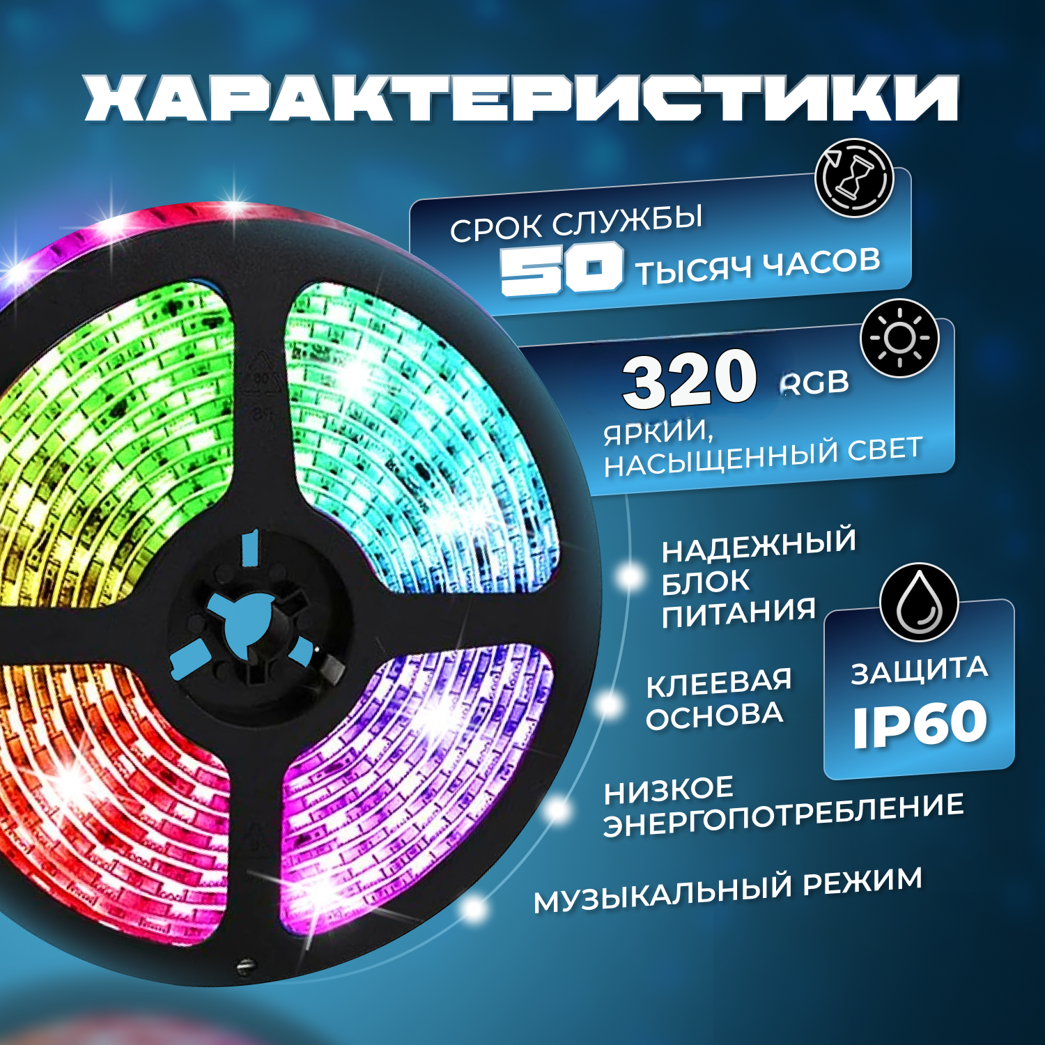 Светодиодная лента, 12В, IP60, 18 LED/m, RGB лента,цветомузыка для дома,светодиодная лента 20 метров с пультом, - фотография № 4