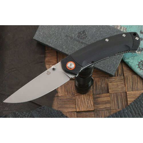 фото Складной нож qsp knife copperhead qs109-a, сталь 14c28n, рукоять черная g-10