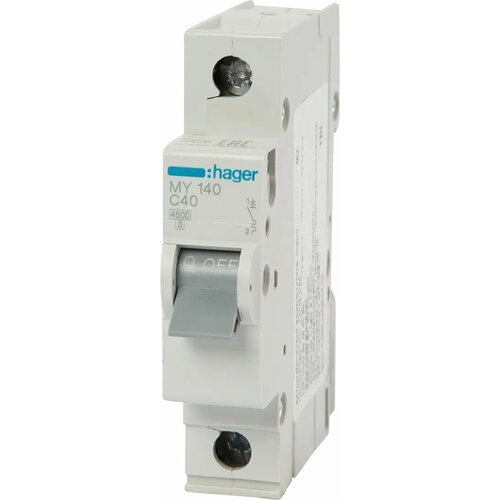 Автоматический выключатель Hager MY140 1P C40 А 4.5 кА автоматический выключатель hager my125 1p c32 а 4 5 ка