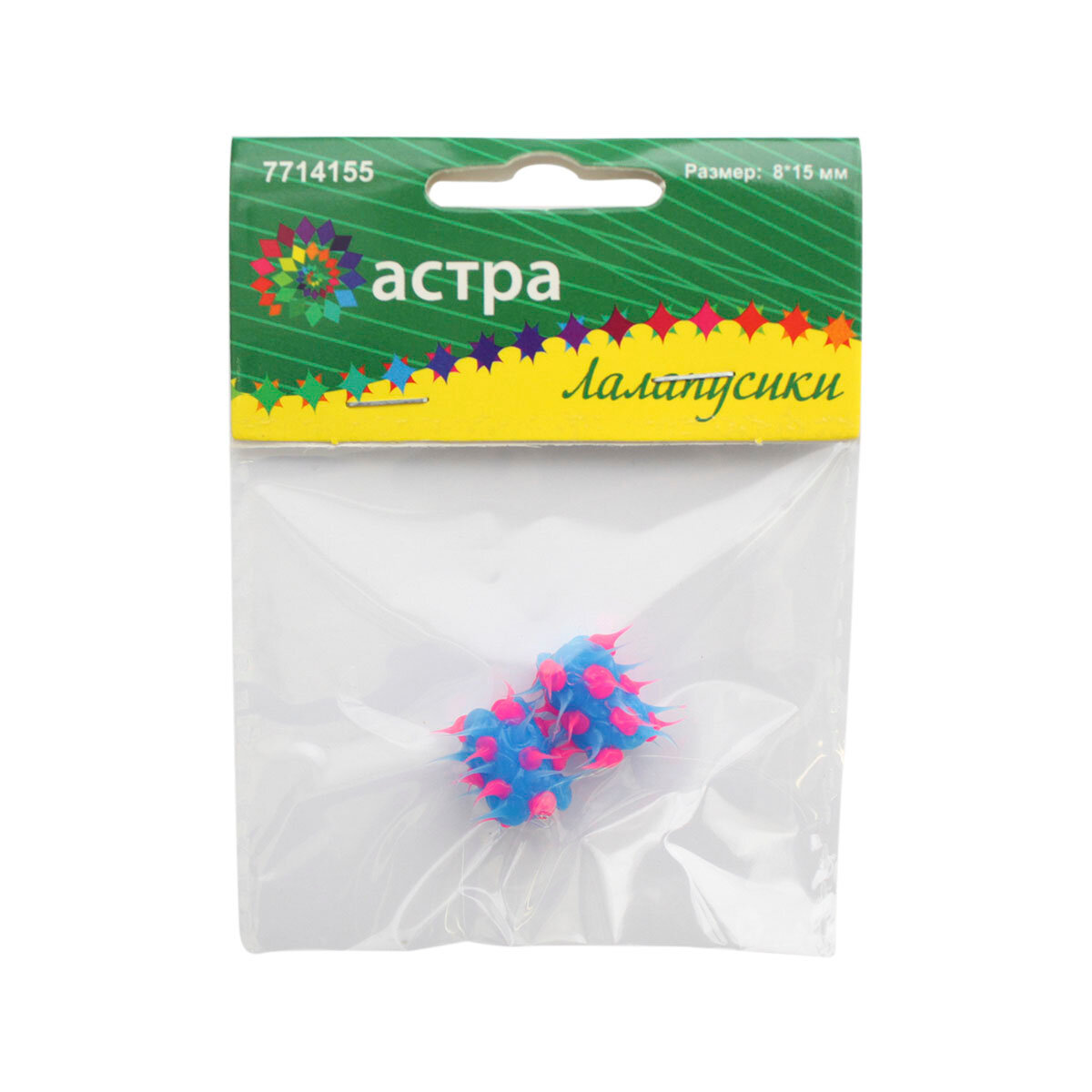 Бусины для рукоделия резиновые с шипами, микс, 8*15 мм, 2 шт, Astra&Craft (RUB0005)