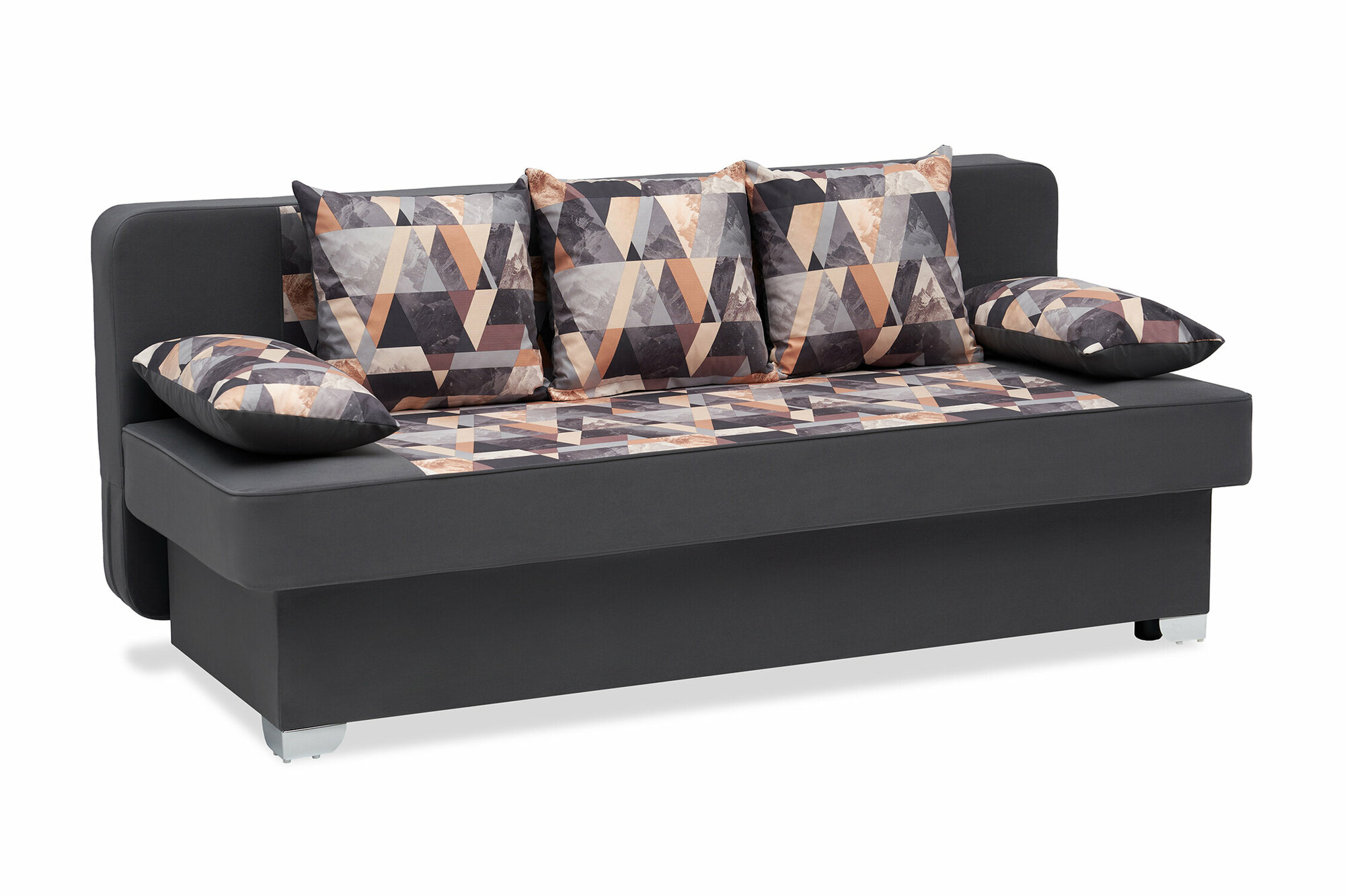 фото Диван Россия Арвен темно-серый / принт Snow Brown 195х95х89 см