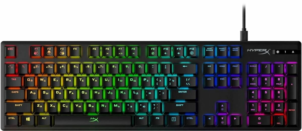 Клавиатура HYPERX Alloy Origins, USB, черный [4p4f6aa#aba]
