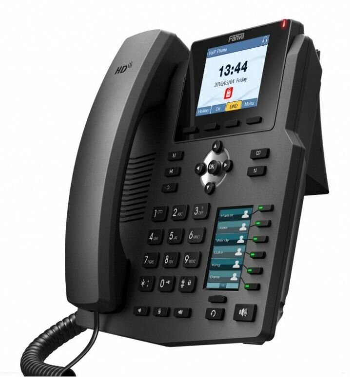 IP-телефон Fanvil X4G, 4 SIP аккаунта, цветной 2,8 дисплей 320 240, конференция на 3 абонента, поддержка POE, 1000 Mbps.