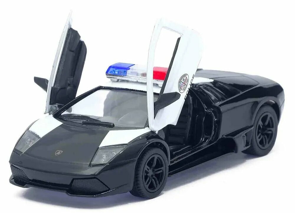 Машинка металлическая Kinsmart 1:36 Lamborghini Murcielago LP640 Police инерционная, двери открываются. Полиция