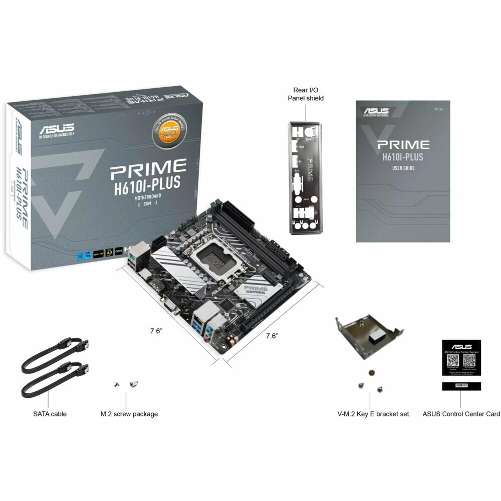 Материнская плата ASUS PRIME H610I-PLUS-CSM LGA1700 H610 USB32 GEN 1 Mini-ITX