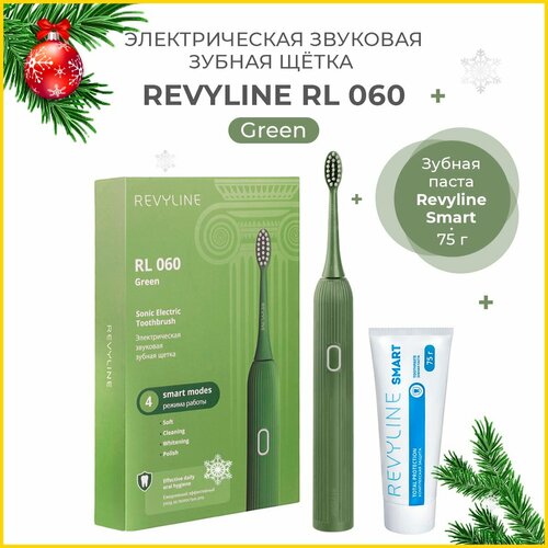 Электрическая зубная щетка Revyline RL 060 зеленая Зубная паста Revyline Smart 75 г 5890₽