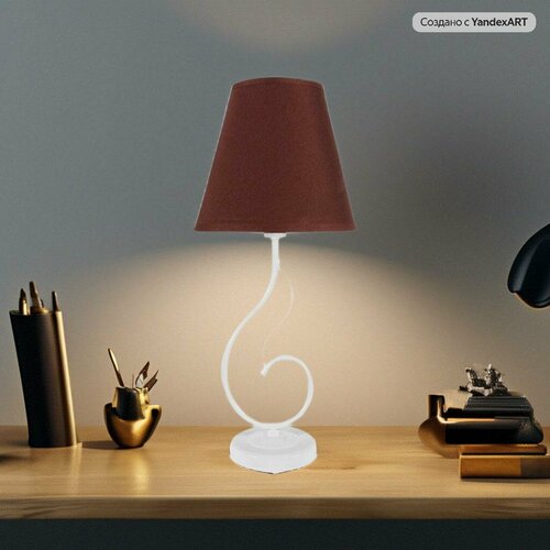 40129Кор Светильник настольный, торшер интерьерный с абажуром , цвет коричневый