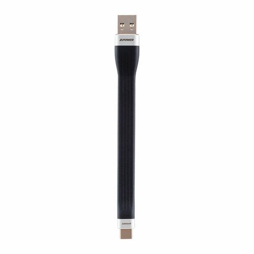 ZIPOWER Кабель USB 3.1 Type-C, 3 A быстрая зарядка, передача данных 5 Гб/сек, черный, PM6675 / 13,5 cм.