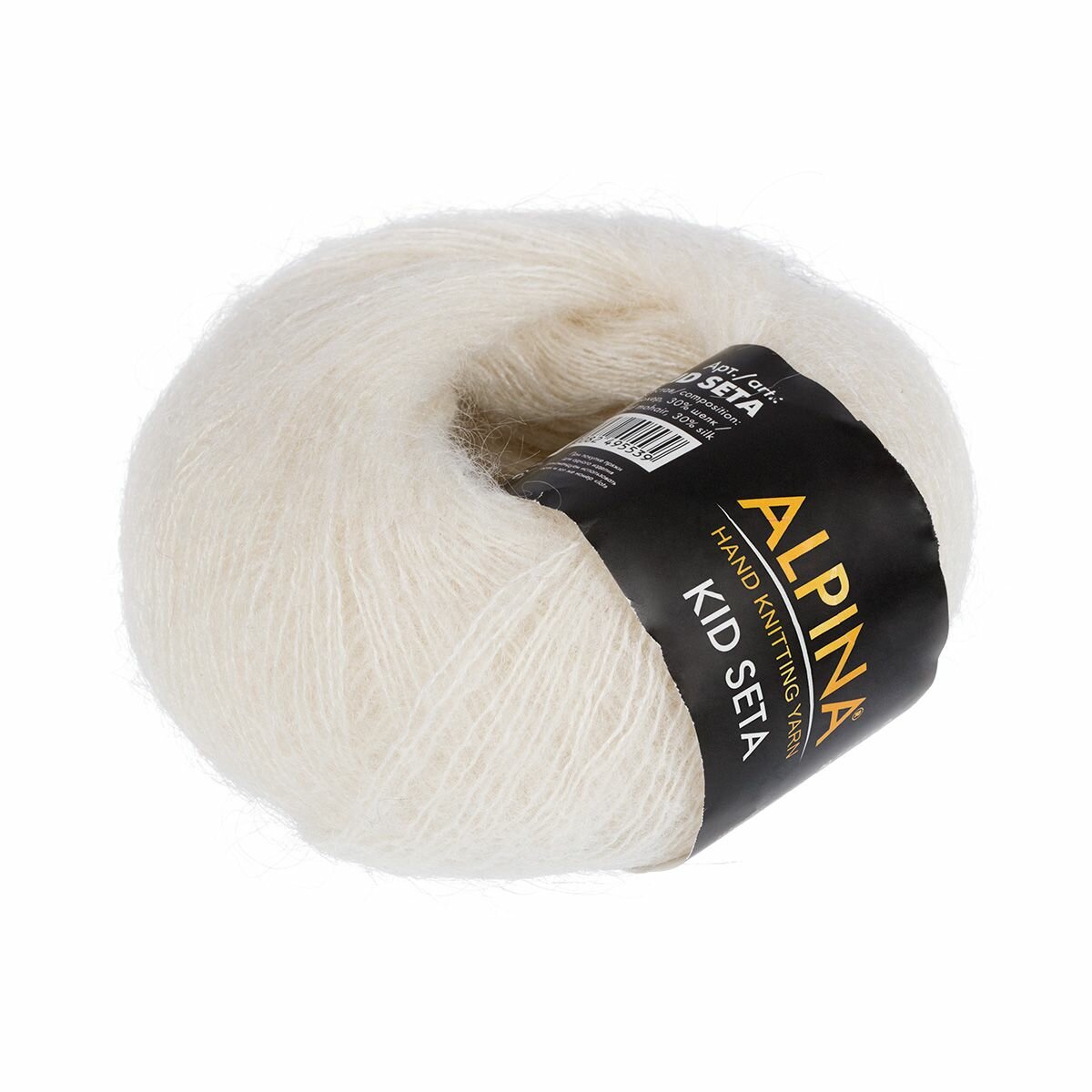 фото Пряжа ALPINA KID SETA 70% кид мохер, 30% шелк 1 шт. х 25 г 225 №01 белый