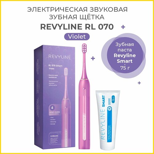 Электрическая звуковая щетка Revyline RL 070 фиолетовая Зубная паста Revyline Smart 75 г 659000₽