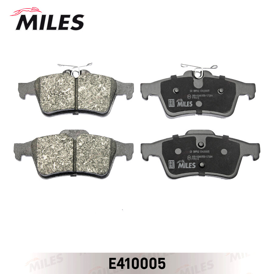MILES Колодки тормозные (Смесь Low-Metallic) FORD FOCUS II/III/MAZDA 3/OPEL VECTRA C/подходит для VOLVO S40 задние (без датчика) (TRW GDB1621) E410005