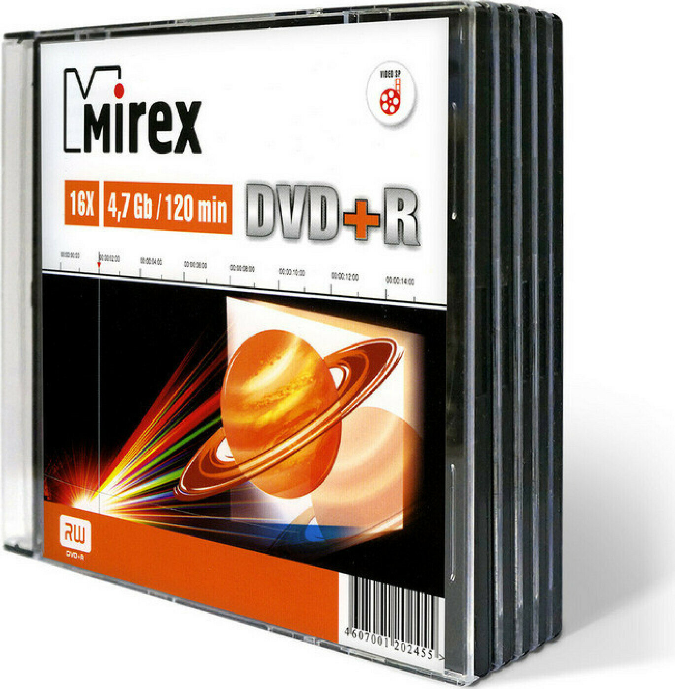 DVD+R Носители информации DVD+R, 16x, Mirex, Slim/5, UL130013A1F
