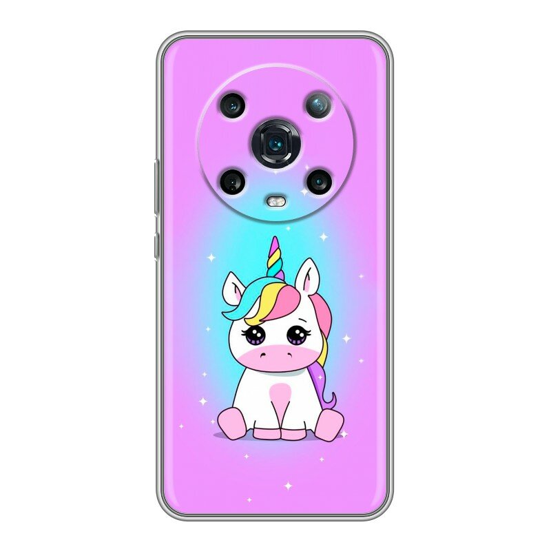 Дизайнерский силиконовый чехол для Хонор Мэджик 4 Про / Huawei Honor Magic 4 Pro Единорог