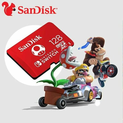 SanDisk Карта памяти microSDXC 128Gb для Nintendo Switch (SDSQXAO-128G-GN3ZN)