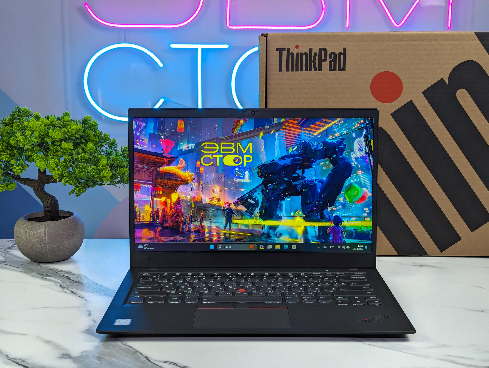 14.0" Ноутбук Lenovo ThinkPad X1 Carbon Gen 6, 1920x1080 IPS, Intel Core i5-8250U 1.6 GHz, RAM 16 ГБ, SSD 512 ГБ, Intel UHD Graphics 620, touch, win11