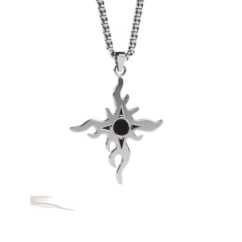 фото Колье caroline jewelry, эмаль, длина 69 см., серебряный, черный