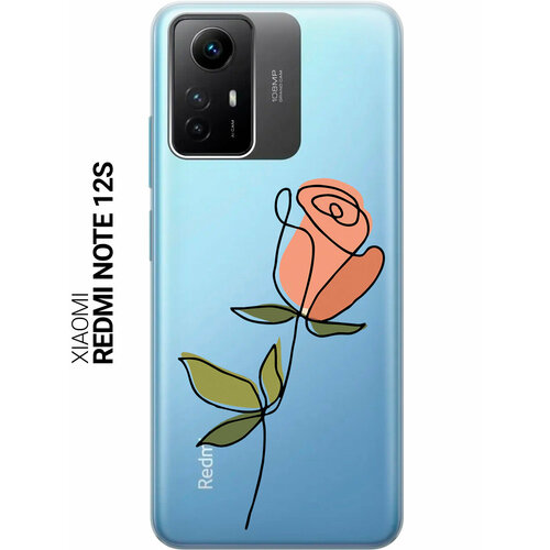 фото Силиконовый чехол на xiaomi redmi note 12s / сяоми редми ноут 12с с рисунком "rose" slvgo