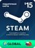 Пополнение кошелька Steam на 15 USD / Gift Card $15 Global (Глоба...