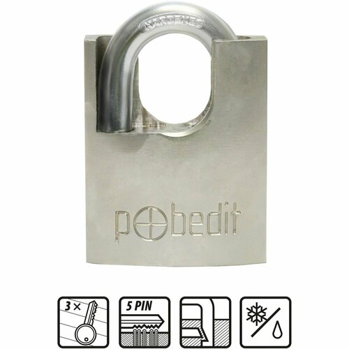 Замок навесной с защитой закаленной дужкой 40 мм Pobedit 509₽