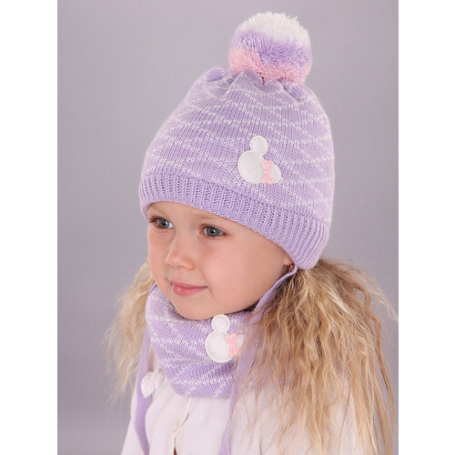фото Шапка бини поляярик, размер 46-48, лиловый