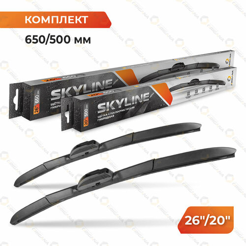 Комплект щеток стеклоочистителя SKYLINE гибридные 20 500 мм и 18 450 мм для большинства автомобилей 13 видов креплений ORIGANA ORHYBWB500450 1660₽