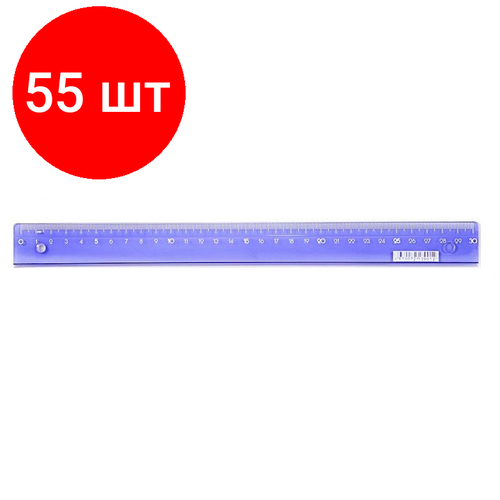 Комплект 55 штук, Линейка 30см Attache Bright Colours фиолетовая