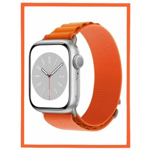 Нейлоновый тканевый ремешок Альпийская петля для Apple Watch Series 1-8 и Ultra - 42/44/45/49 мм , оранжевый