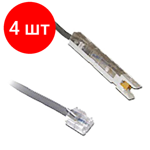 Комплект 4 штук, Патч-корд Lanmaster RJ45-S110P1, 3 метра (LAN-45-P1-3M) комплект 8 штук патч корд lanmaster rj45 s110p1 3 метра lan 45 p1 3m