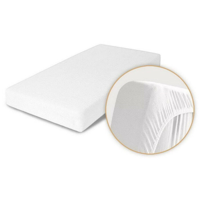 фото Наматрасник непромокаемый на резинке Махра 85x60 Белый