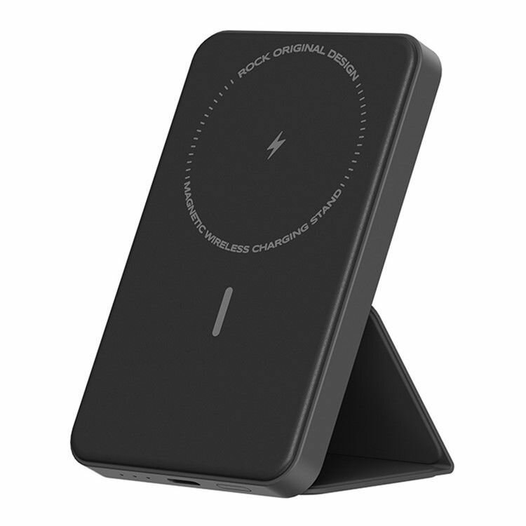 фото Внешний аккумулятор Xiaomi ROCK P83 Magnetic Holder Wireless Charging Power Bank черный