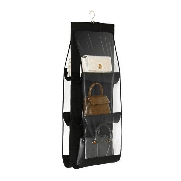 фото Чехол подвесной для хранения сумок, 6 кармана, цвет черный