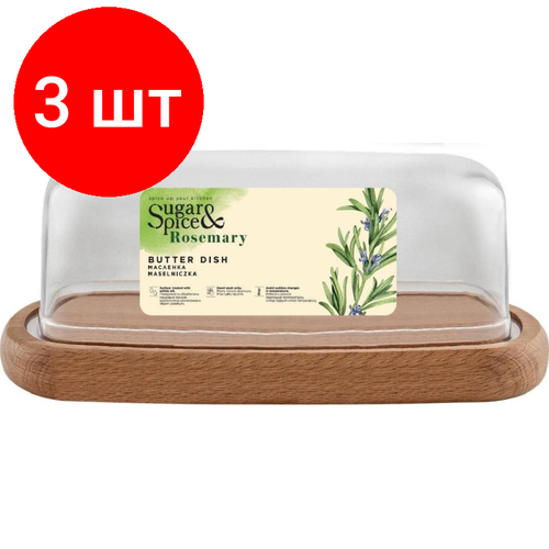 Комплект 3 штук, Масленка деревянная Sugar&Spice с крышкой (SE104712996)