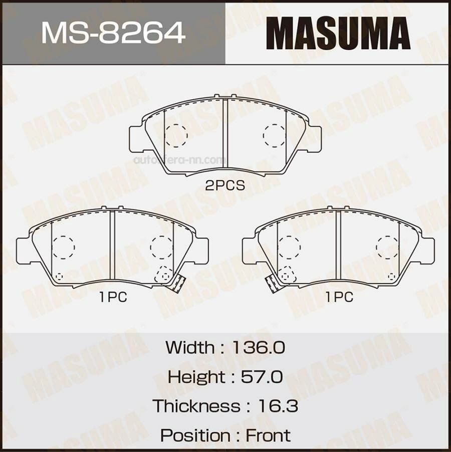 Колодки Дисковые Masuma (1/12) Masuma арт. MS8264