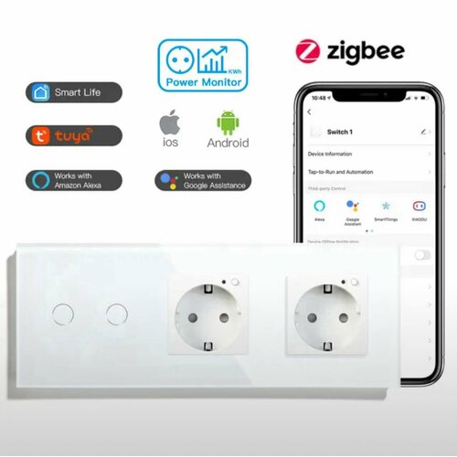 умная wi fi розетка с контролем потребления электроэнергии лайт вай фай k6978ru умная розетка розетка с wi fi модулем Умный сенсорный выключатель wi-fi Zigbee с 2 умными розетками wi-fi с мониторингом электроэнергии с голосовым управление Алиса