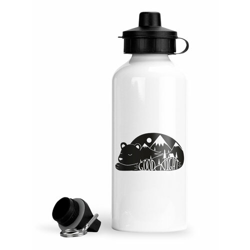 фото Спортивная бутылка дикая природа wild good night медведи и горы luzimuzi