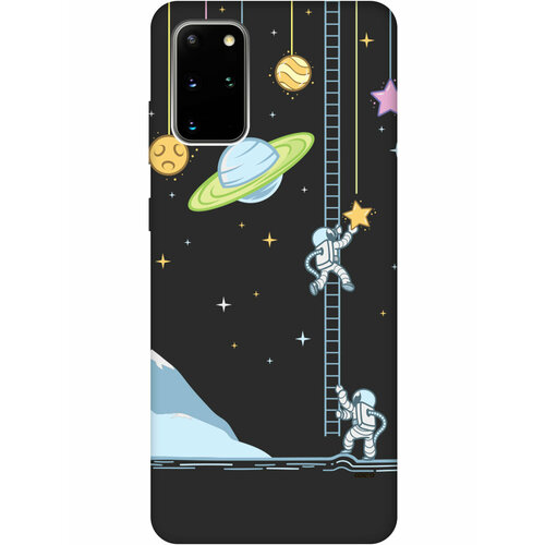 Матовый Soft Touch силиконовый чехол на Samsung Galaxy S20+, Самсунг С20 Плюс с 3D принтом Ladder into Space черный матовый soft touch силиконовый чехол на samsung galaxy s20 самсунг с20 с 3d принтом ladder into space черный