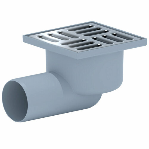 Трап горизонтальный анипласт 100х100мм слив 50мм пластик сухой затвор 2426₽