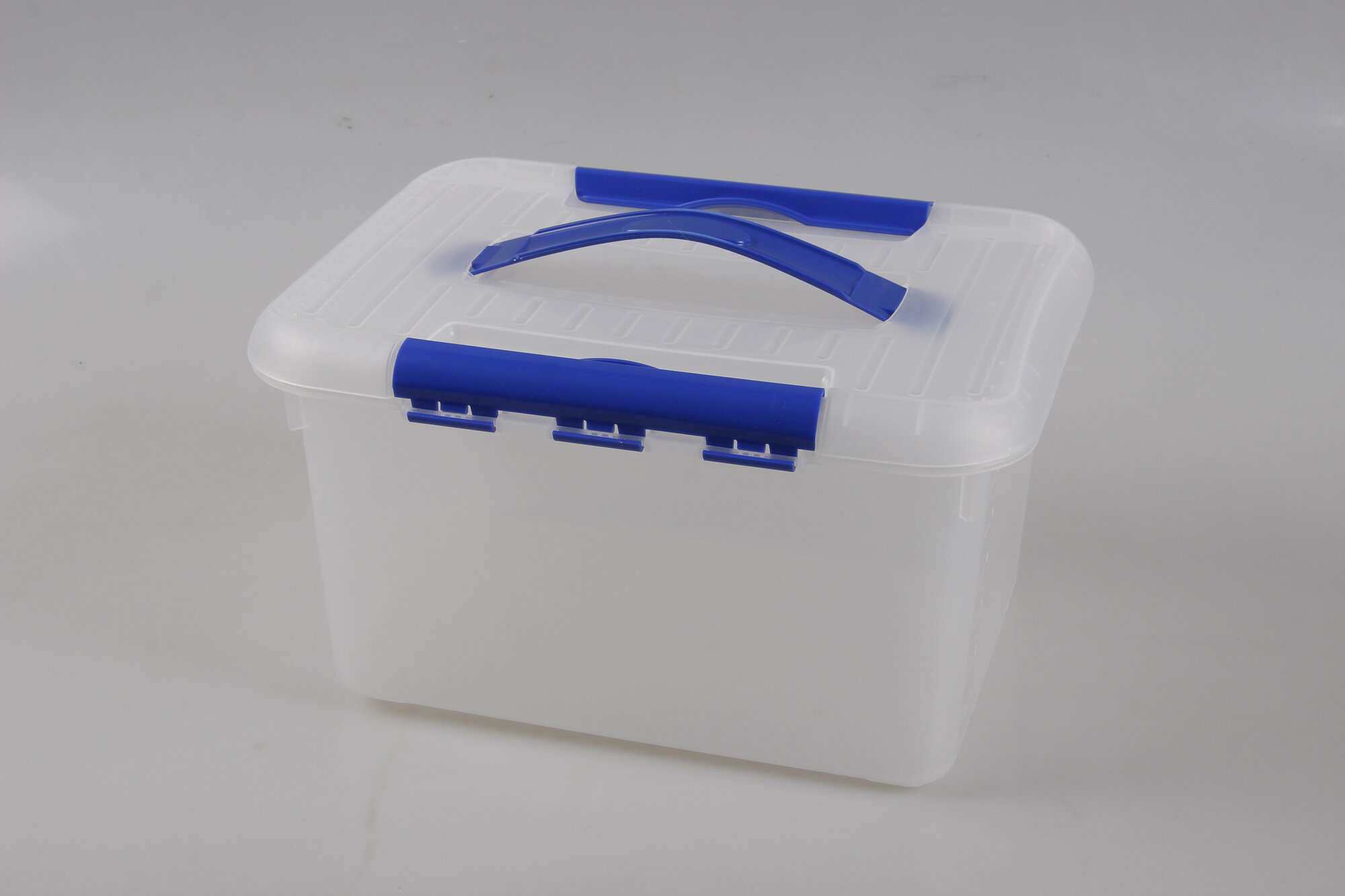 MGprof Контейнер для продуктов 8,0 л. 30*23*16 см. с ручкой, с синим зажимом