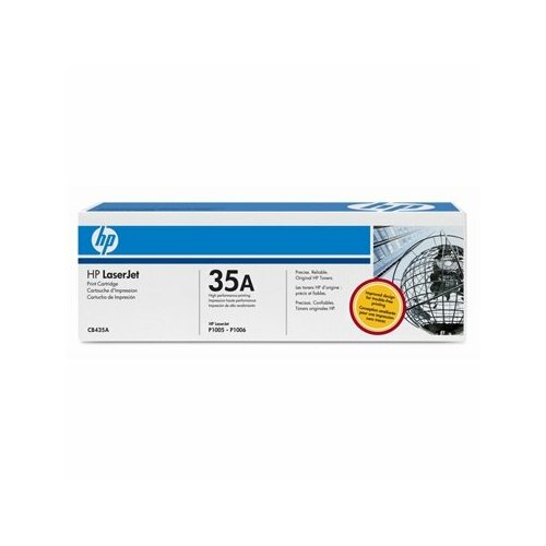 Картридж для лазерного принтера HP 35A черный CB435A картридж для лазерного принтера netproduct 013r00625 черный