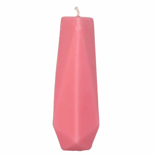 Свеча интерьерная Многогранник, 5х13 см, кристалл, парафин, розовый